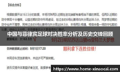 中国与菲律宾足球对决胜率分析及历史交锋回顾